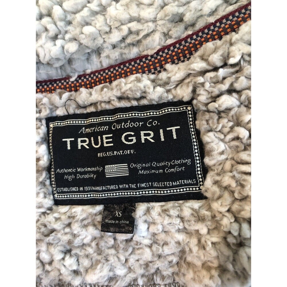 true grit Women Vest X-Small Brown Tipped Double Plush Zip & Pockets - Picture 11 of 13